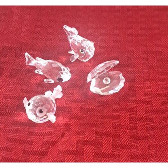 Swarovski Crystal Fish Figurine Lot Clam Puffer Cod Carp Goldfish NO Box or COA - Picture 3 of 6